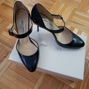 Jimmy Choo Leila navy patent leather pump